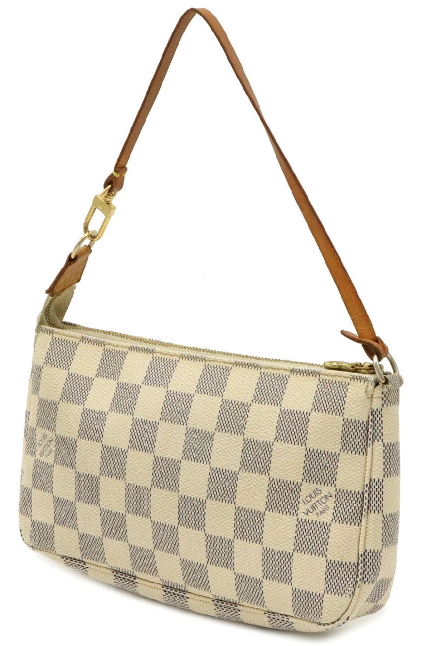 Louis Vuitton Handbag Damier Azur Accessory Accessoires Clutch Pochette White